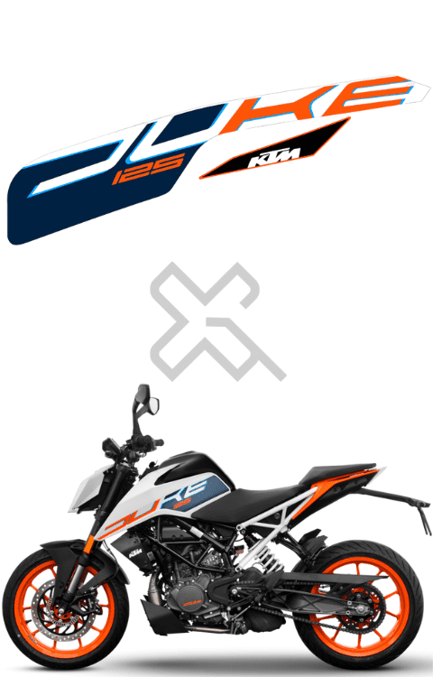 Half Body Sticker Compatible with Duke 125 BS7 | Made in Premium Gloss Vinyl with FPF (Fade Protection Film), Precut Sticker, Waterproof, Pack of 1